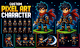 create pixel art character sprite sheet animation game art rpg pixel art tileset