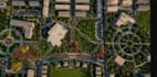 develop aerial landscape rendering, urban residential, educational master plan