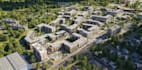 complex apartment site plan,3d cityscape render from google earth link,urban cgi