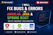 fix angular, java and spring boot bugs