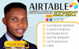 airtable database, CRM, client portal, softr web app and automation