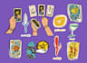 create whimsical hand drawn illustrations, icons, sketches