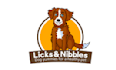design vibrant animated licks nibbles logo