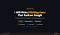 write SEO optimized blog posts that rank on google
