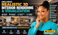 create realistic 3d interior rendering and visualization