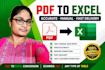 convert scanned PDF to excel spreadsheet manually