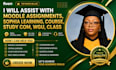 assist with moodle assignment, sophia learning, course, study com, wgu, class