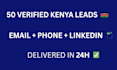 generate 50 verified kenya b2b leads with email and phone