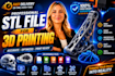 create, repair or modify stl files for 3d printing and redesign 3d cad model