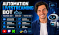 code automation livestreaming bot, youtube bot, kick and twitch bot