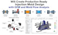 create production ready injection mold design with dfm and mold flow analysis