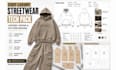 create edgy luxury streetwear tech pack, apparel design and pattern making