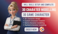 build, setup and complete 3d character modelling 3d game character