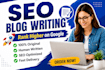 write high quality SEO blog posts and articles