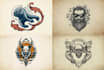 design vintage retro logo with illustration