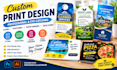 design print ready flyers, postcards, door hangers and rack cards