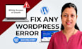 fix wordpress error and customize your wordpress site