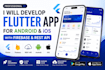 develop flutter app for android ios with firebase and rest API