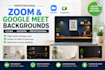 design professional zoom and google meet virtual backgrounds
