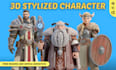 design stylized 3d character models with rigging for unity, unreal engine, games