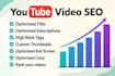 do youtube video SEO and optimize your videos
