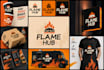 design modern fast food, coffee, restaurant brand identity and packaging kit