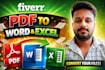 convert PDF to excel and word