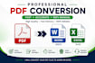 convert PDF to word or excel manually