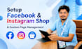setup facebook and instagram shop and custom page management