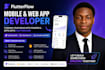 develop android and ios apps using flutterflow, flutter, and ai integration