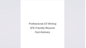 write or improve your professional CV