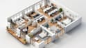 create realistic 3d floor plan, isometric view and architectural render