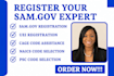 register your sam gov, uei, cage code, naics and psc codes