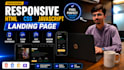 build a responsive HTML CSS javascript landing page