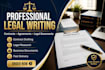 draft professional contracts, agreements, and legal documents
