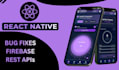 fix react native bugs and integrate firebase and rest apis