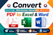 pdf to word and convert pdf to excel