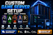 create and set up custom mu, fivem, rust, ragnarok and runescape servers