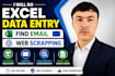 do data entry email scraping and web scraping