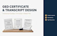design ged certificate, high school diploma college and transcript template