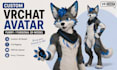 custom vrchat avatar, furry fursona 3d model with rigging and upload