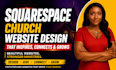 build squarespace church website design ministry landing page with online giving