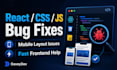 fix react, CSS, javascript bugs and mobile layout issues