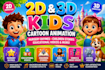 create 2d 3d kids cartoon animation