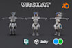 do custom furry protogen fursona avatar for vrchat vtuber with facial expression
