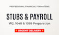 prepare form w2, 1099 1040 and tax return
