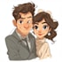create a romantic couple portrait in my art style