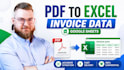 extract invoice and PDF data into excel or google sheets