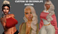 create custom 3d secondlife avatar zepeto fivem vrchat imvu 3d model bento rig