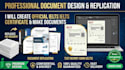 create ielts certificate and make document, replicate document
